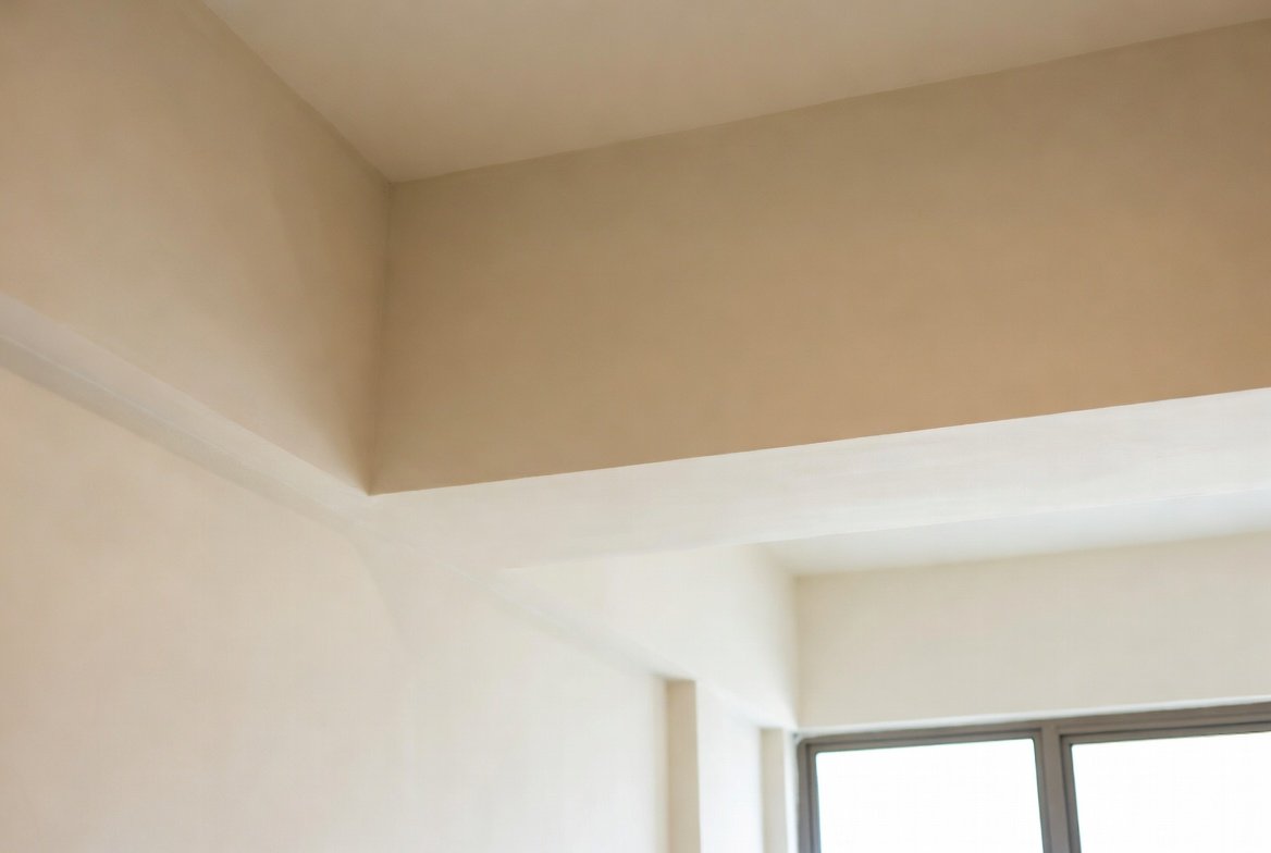 Freshly painted living room wall in a Singapore home catching soft daylight