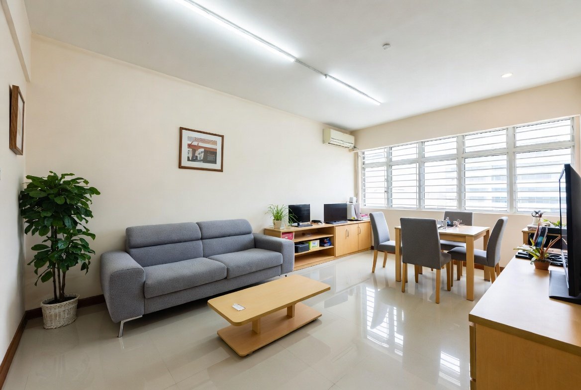 Fully repainted 5-room HDB flat interior